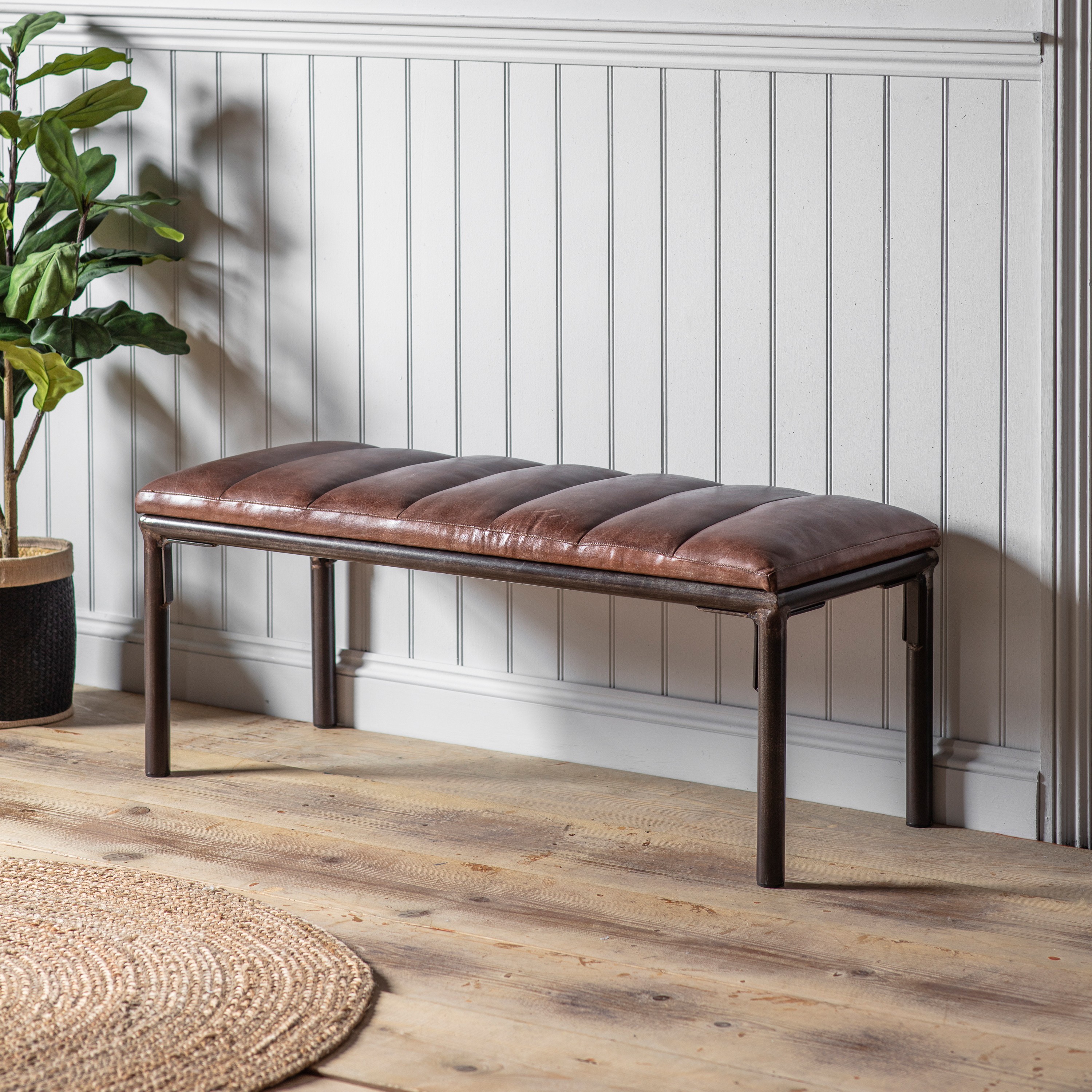 Tarnley Leather Bench